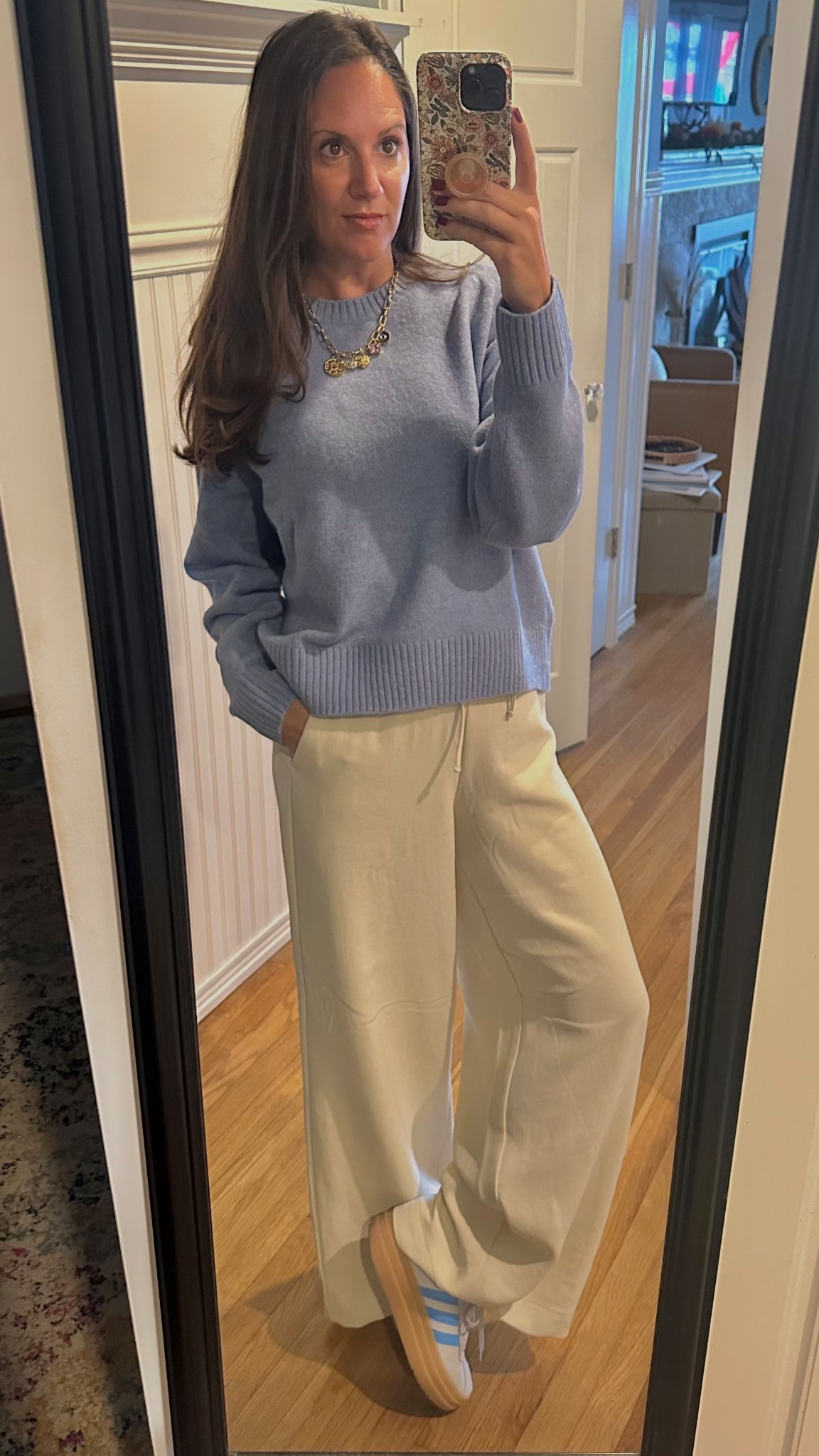 This #Uniqlo sweater is such a win - super soft and great quality! Paired it with these Aritzia dupe pants from Target which have a super wide leg and can be worn in a variety of ways 🩵💙 Look at that price, too!!!

#LTKWorkwear #LTKFindsUnder50 #LTKSeasonal