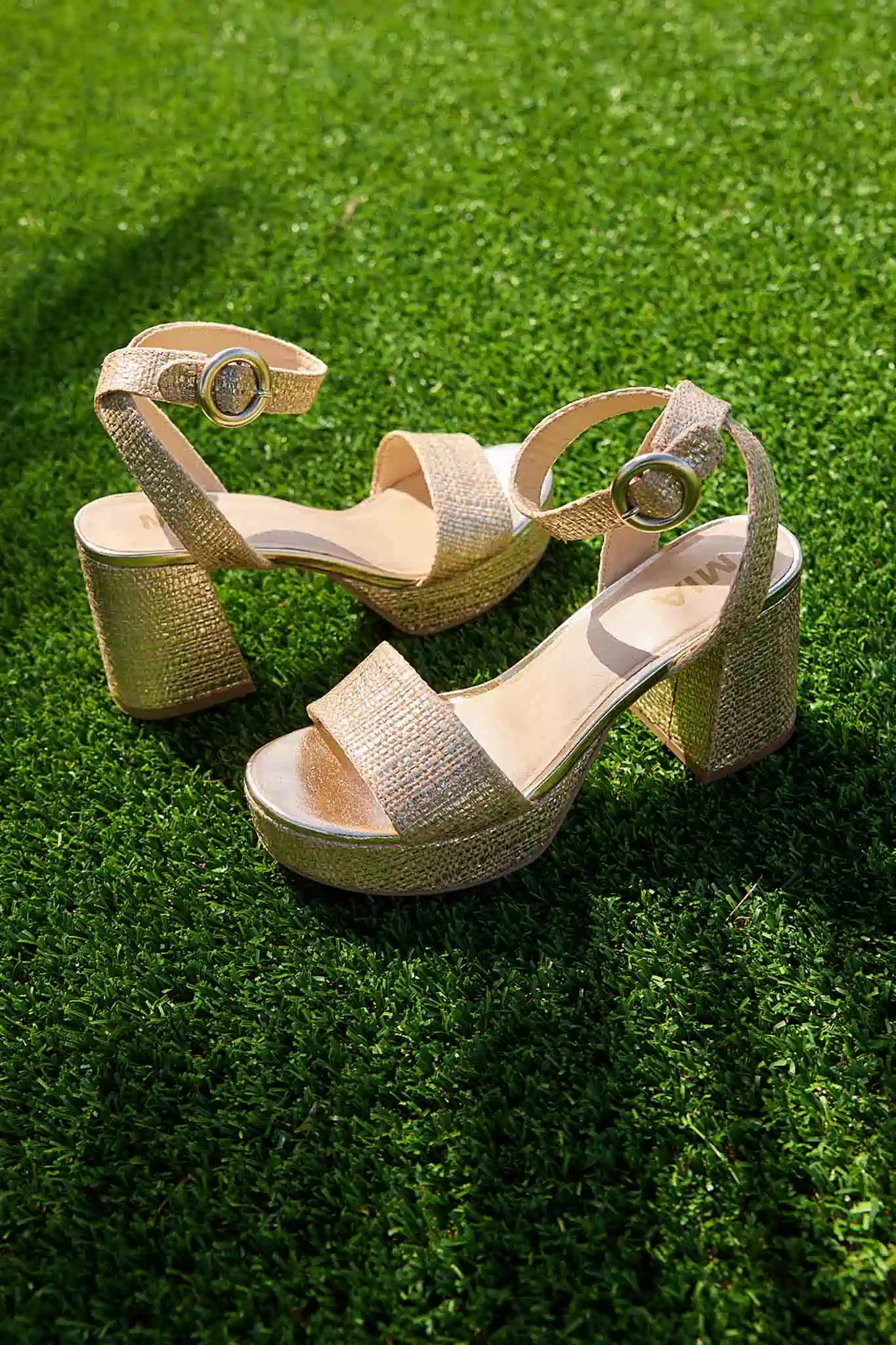 Renee Gold Platform Heels | Avara