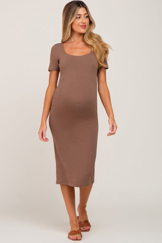 Jade Fitted Maternity Midi Dress | PinkBlush Maternity