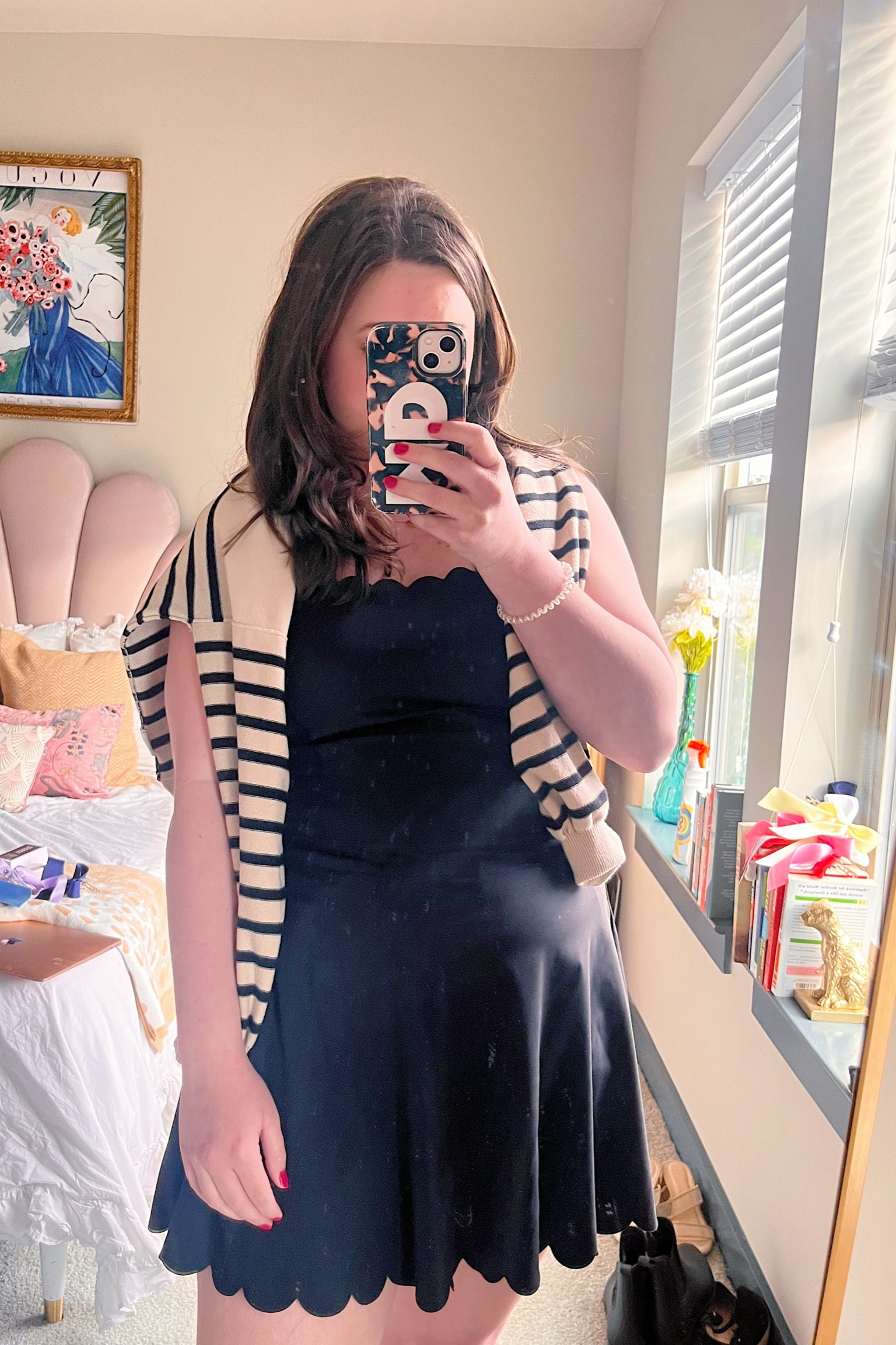 Black scallop workout dress 