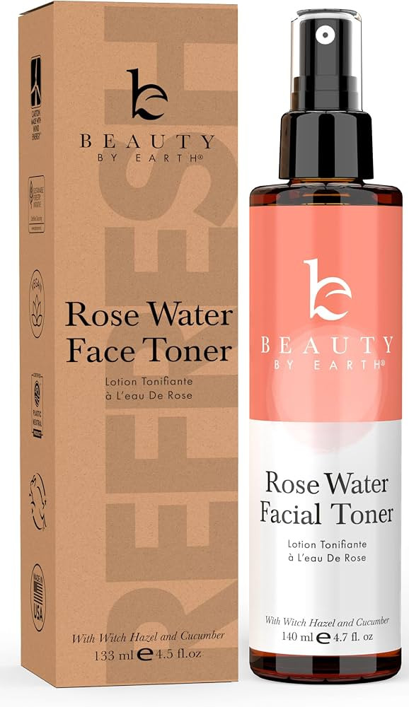 Rosewater Face Mist - Hydrating Rose Toner Face Spray Mist with Witch Hazel - Rosewater Toner Fac... | Amazon (US)