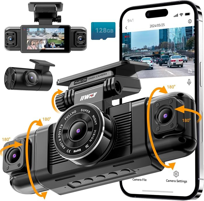 IIWEY N5 4 Channel Dash Cam 360\u00b0 View, 1080P Front and Rear Inside, Left Right Dash Camera f... | Amazon (US)