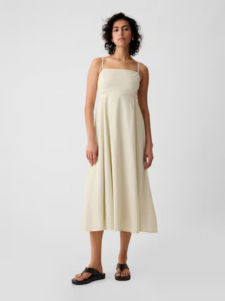 Linen-Blend Midi Dress | Gap (US)