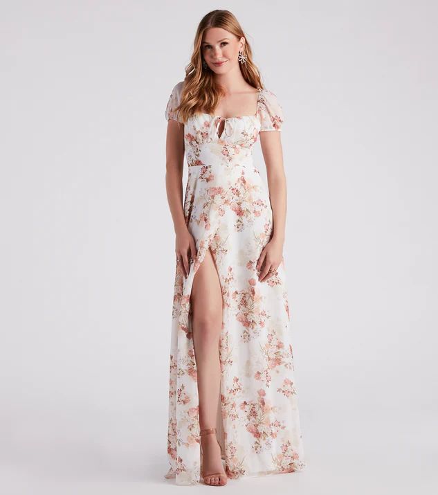 Sharon Formal Floral Chiffon A-Line Dress | Windsor Stores