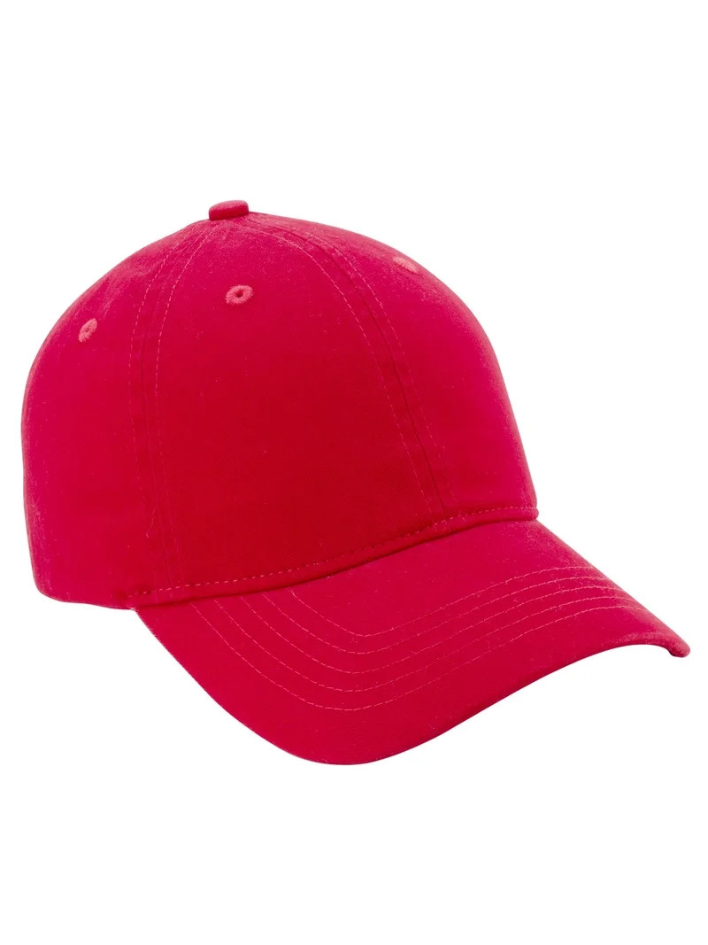 Time and Tru Solid Baseball Hat- Red Mark | Walmart (US)