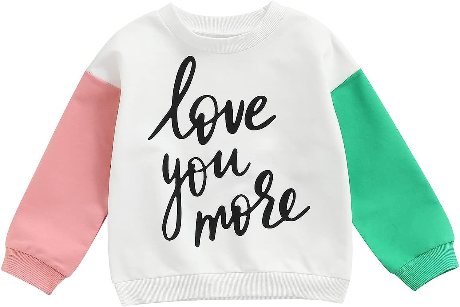 Toddler Infant Baby Boy Girl Valentine 's Day Clothes Long Sleeve Pullover Love You More Shirt Ra... | Amazon (US)
