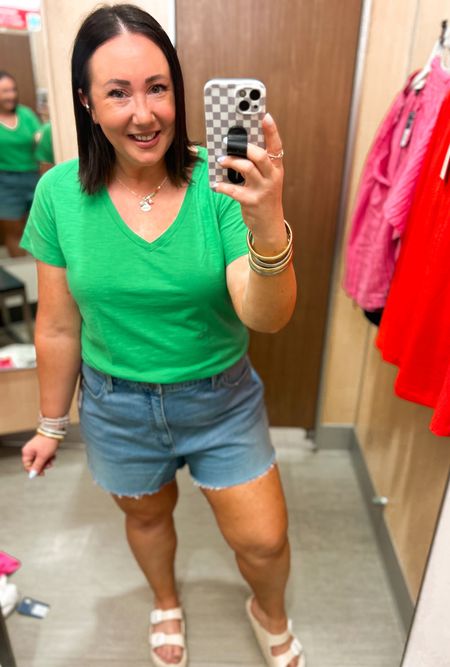 $10 v neck tees on new night colors for Summer!  

XXL tee
Size 17 shorts. Definitely prefer a size 16 in these! 
Sandals fit tts  

#LTKFindsUnder50 #LTKMidsize #LTKSeasonal