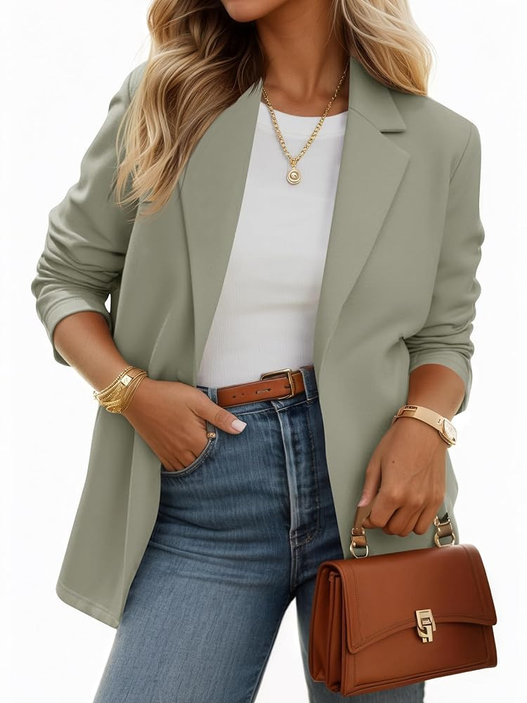 Cicy Bell Womens Casual Knit Blazer Long Sleeve Open Front Blazers Stretchy Work Office Suit Jack... | Amazon (US)