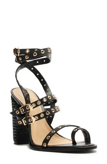 Schutz Annete High Ankle Strap Sandal in Black at Nordstrom Rack, Size 5 | Nordstrom Rack