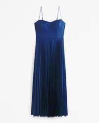 Women's The A&F Giselle Sweetheart Pleated Midi Dress | Women's Dresses & Jumpsuits | Abercrombie... | Abercrombie & Fitch (US)