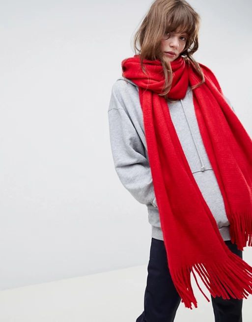ASOS DESIGN long tassel scarf in supersoft knit | ASOS US
