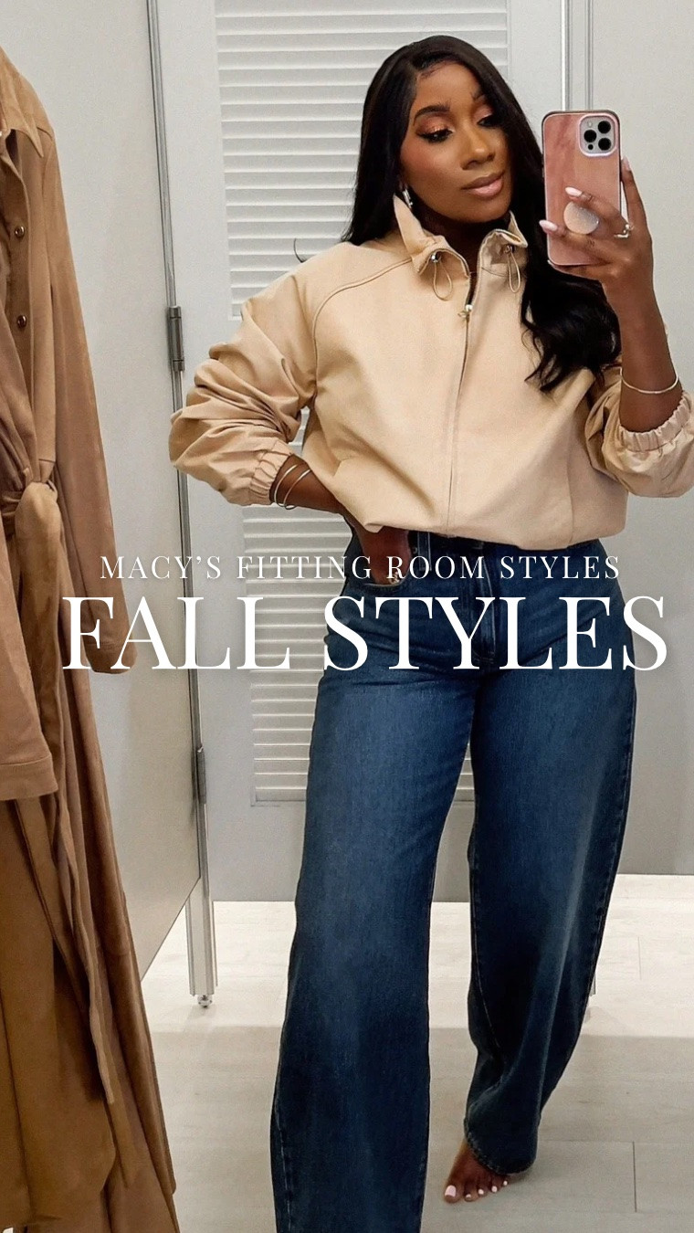 Fall trends from Macy's! 
Look 1) White Shirt - Medium // Dark Wash Jeans - Size 28 
Look 2) Suede Dress - Small 
Look 3) Cream Blouse - Medium // Brown Leather Skirt - Small 
Look 4) Brown funnel neck jacket - Medium 
Look 5) ColorBlock Dress - Size 2 
Look 6) Long Sleeve Top - Medium // Jeans (sold out, but similar styles linked!) - Size 28

Fall styles, OOTD, Macy's, Fall outfits, Style ideas  

 #LTKootd #LTKSeasonal #LTKSaleAlert