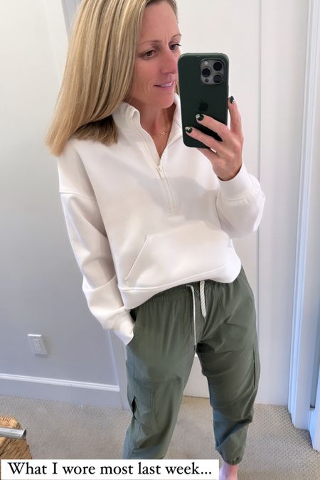 If you ask me what I wore most of the spring, it’s these cargo joggers.  Wear them to school pick up, on the weekends, basically every day there’s so easy to throw on and pair with a tank or a sweatshirt. This top I own in three colors, it feels just like the super soft fabric at Lululemon and it’s only $30.

#SpringOutfit #WeekendOutfit #LoungeOutfit #MomOutfit #Joggers 

#LTKActive #LTKFindsUnder50 #LTKStyleTip
