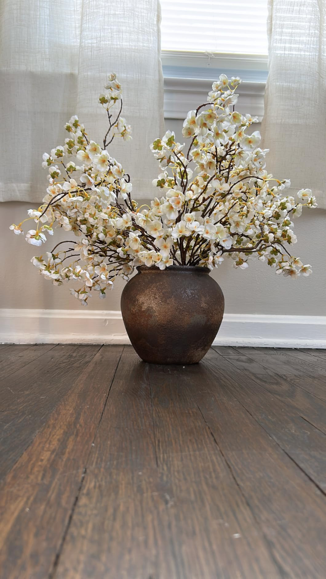 White Cherry Blossom Branches \u2013 6 Pcs 33.5" Long Stem Artificial Flowers for Tall Vase, Prem... | Amazon (US)