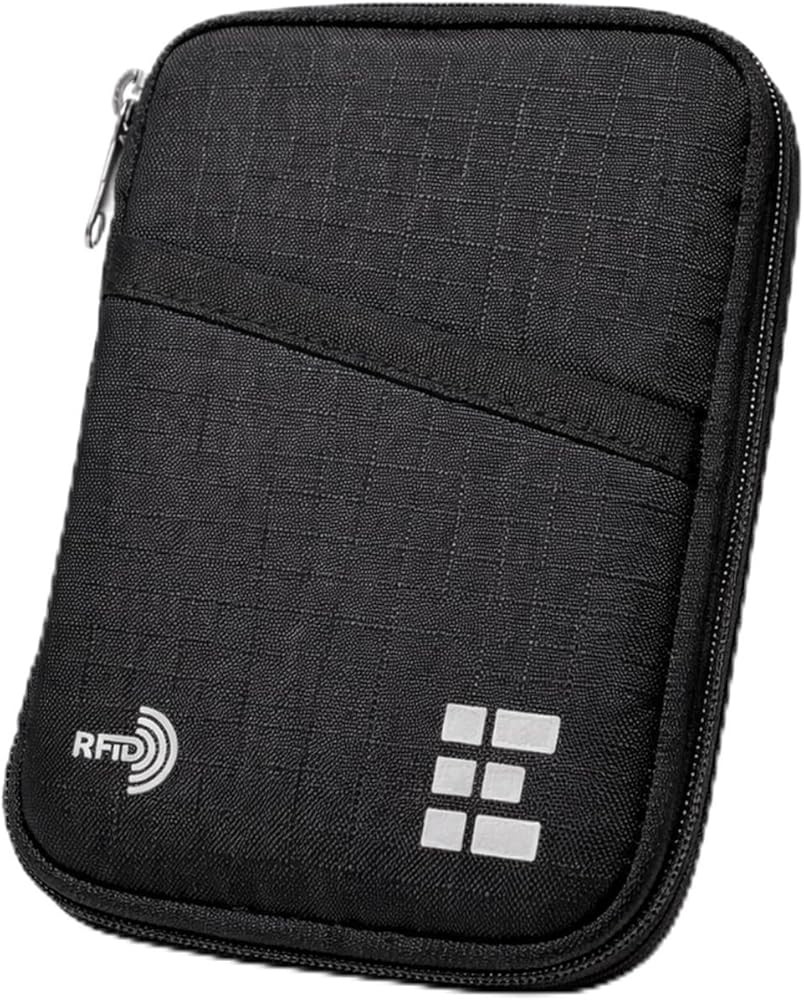 Zero Grid RFID Passport Holder & Travel Wallet, Zippered Wallet for Men & Women, Fits Passport, C... | Amazon (US)