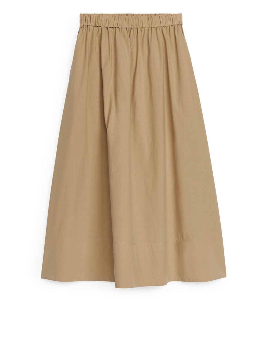 A-Line Cotton Skirt - Beige - ARKET GB | ARKET (US&UK)