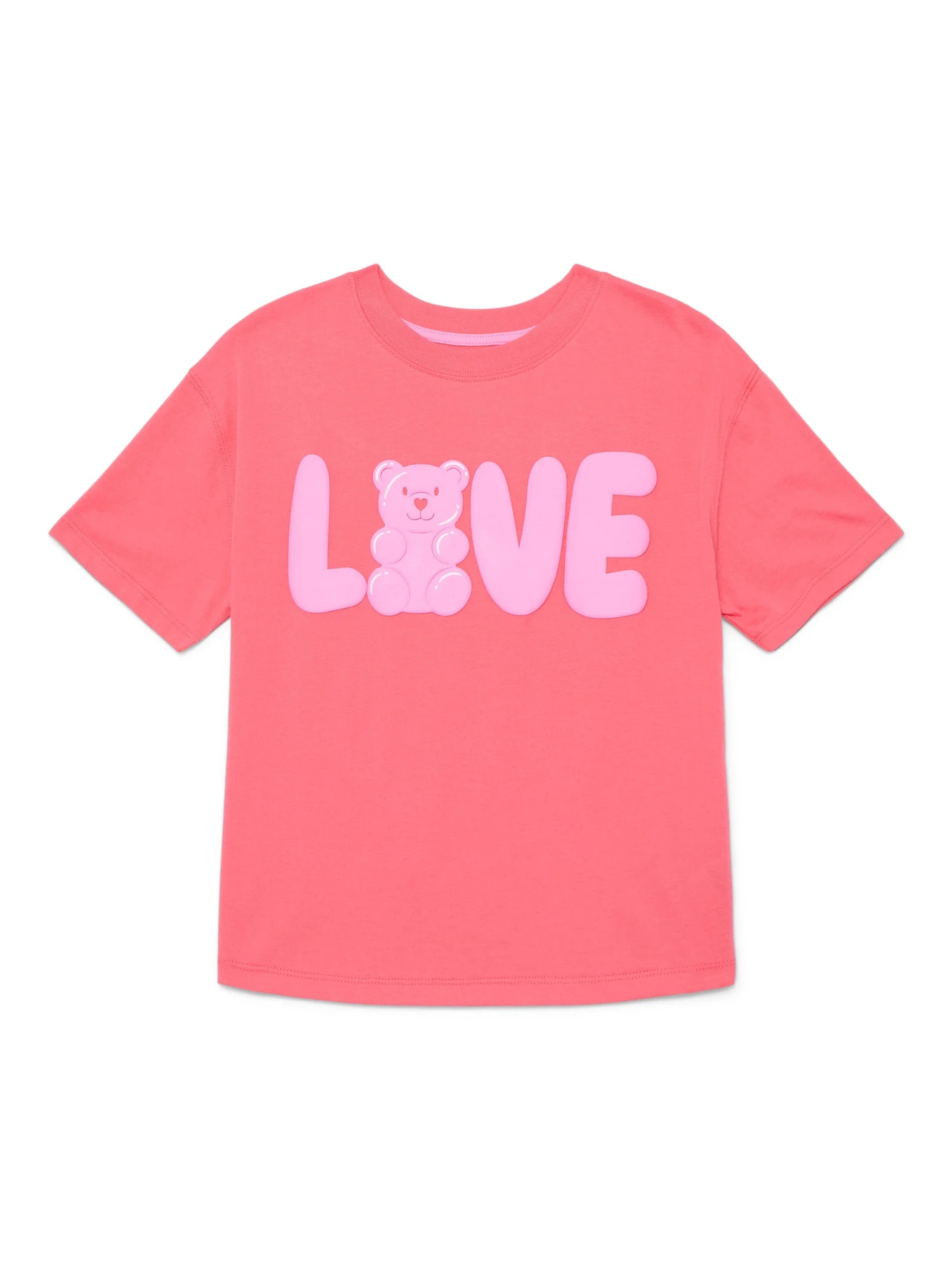 Valentine's Day Girls Bear Graphic Tee from Way to Celebrate, Sizes 4-16 | Walmart (US)