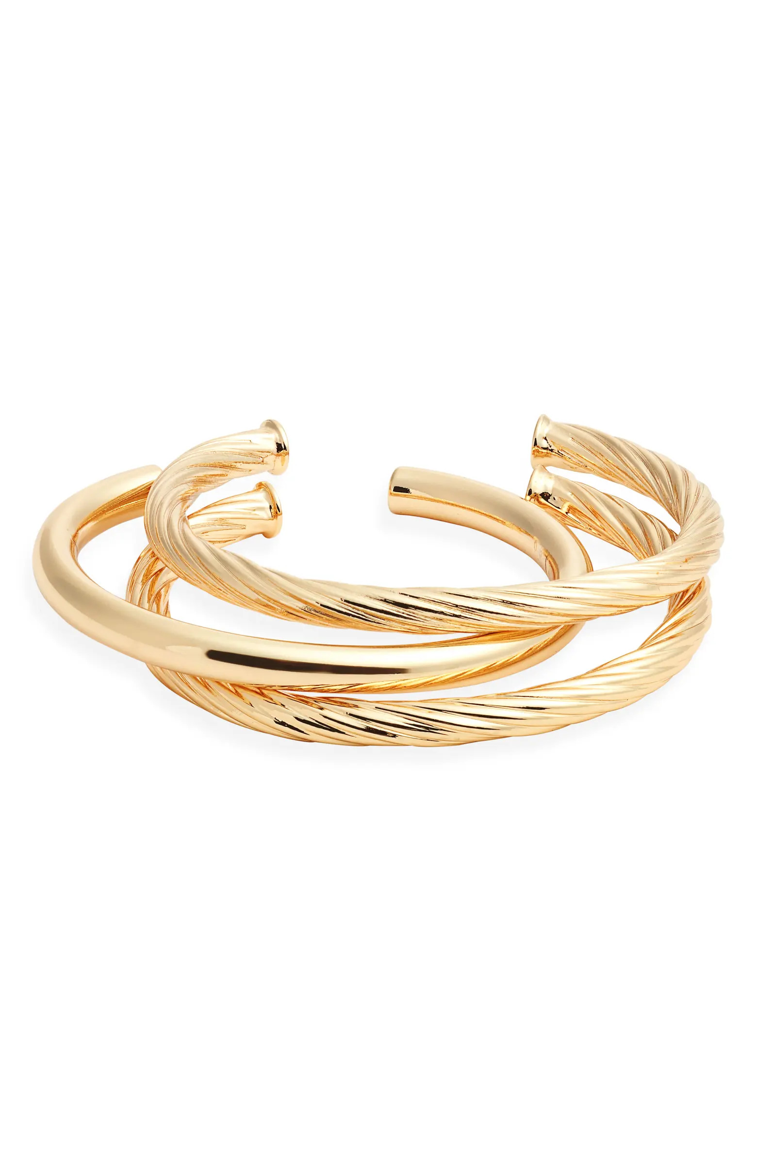 Set of 3 Twist Cuff Bracelets | Nordstrom
