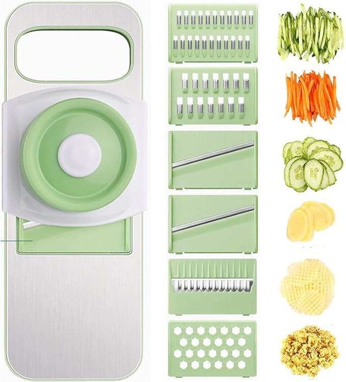 Bugucat Vegetable Chopper, Vegetable Cutter Food Slicer Dicer, 6 Interchangeable Blades Set Veggi... | Amazon (US)