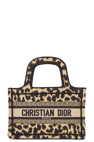 dior Dior Mini Leopard Book Tote Bag in Beige - Beige. Size all. | FWRD 