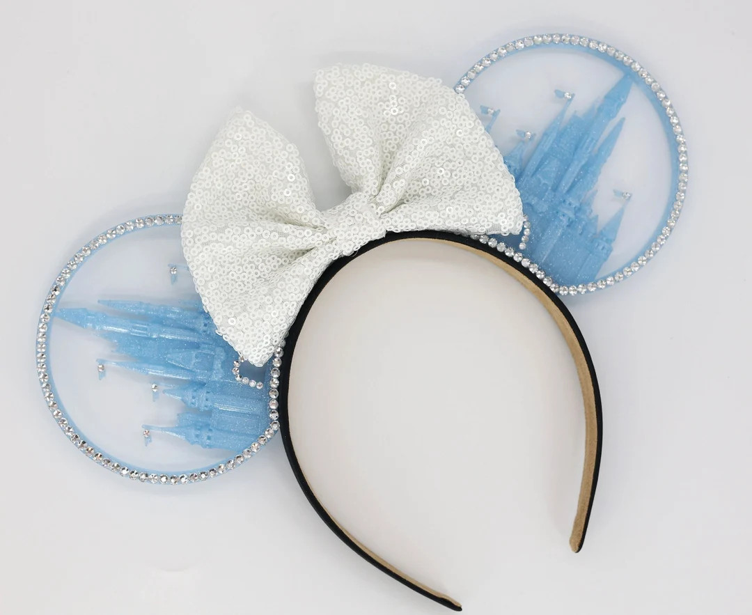 3D GLITTER Cinderella BLUE Disney World Castle - Etsy | Etsy (US)