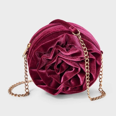 Girls' Holiday Velvet Crossbody Bag - Cat & Jack™ Red | Target
