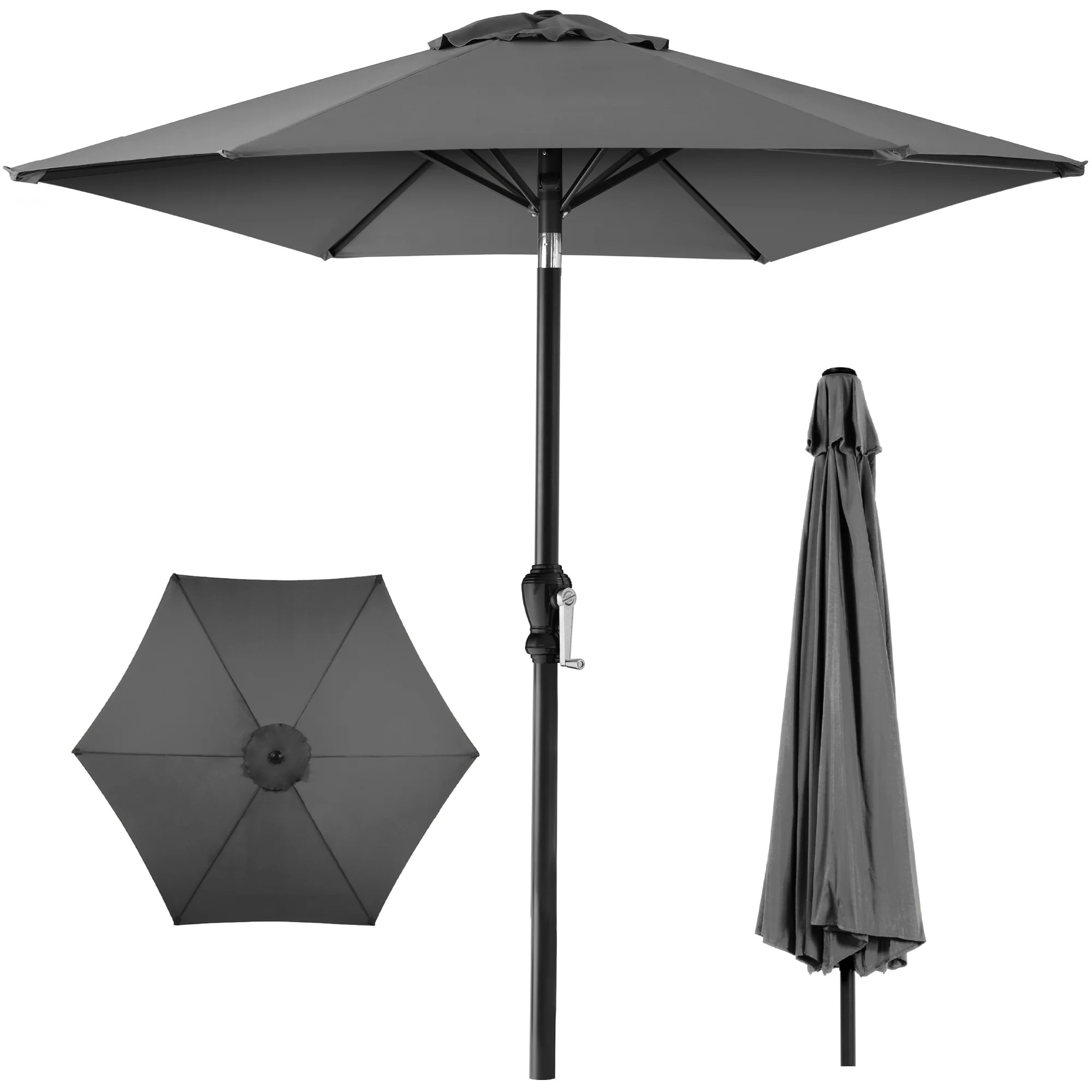 Outdoor Steel Market Patio Umbrella Decoration w/ Tilt, Crank Lift - 1 | Best Choice Products 