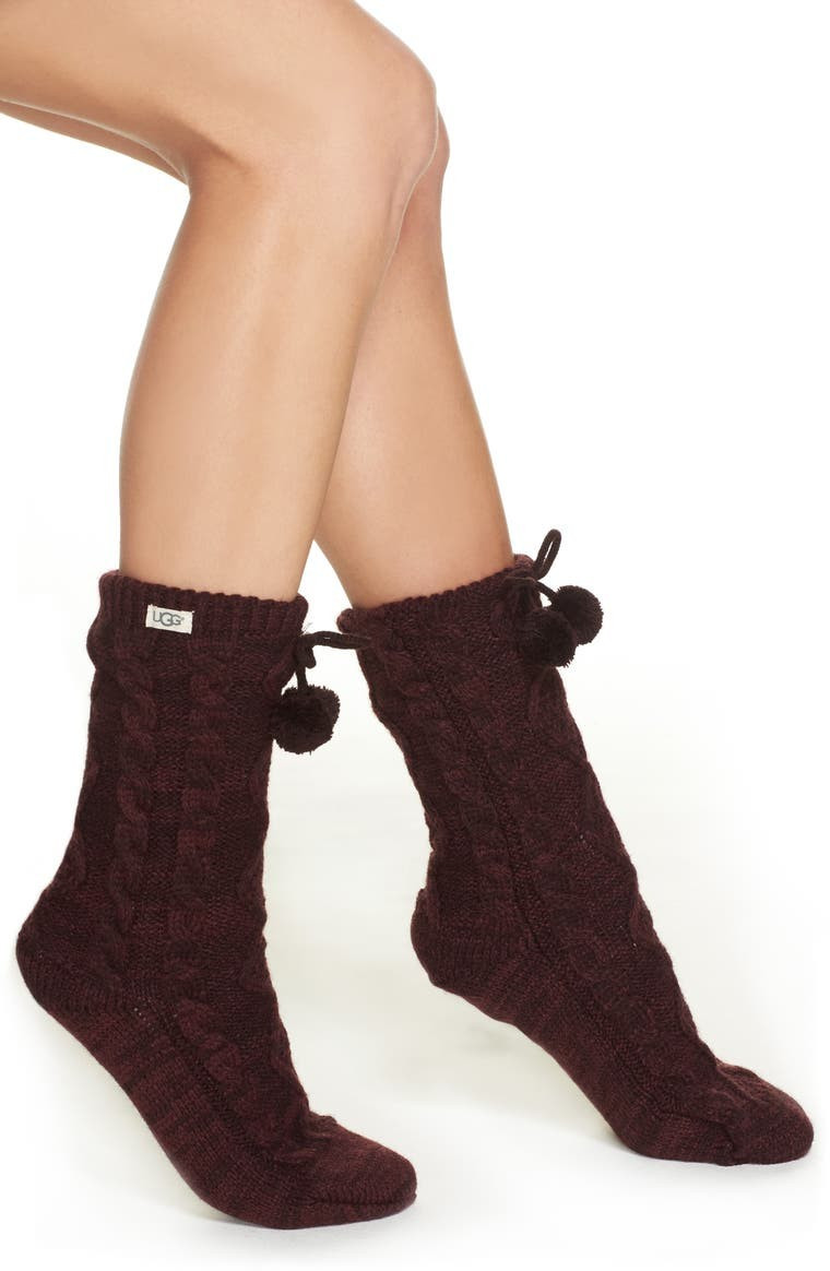 Pompom Fleece Lined Socks | Nordstrom