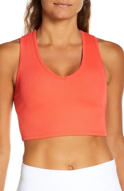 Alo Goddess Rib Crop Tank in Red Hot Summer at Nordstrom, Size Small | Nordstrom