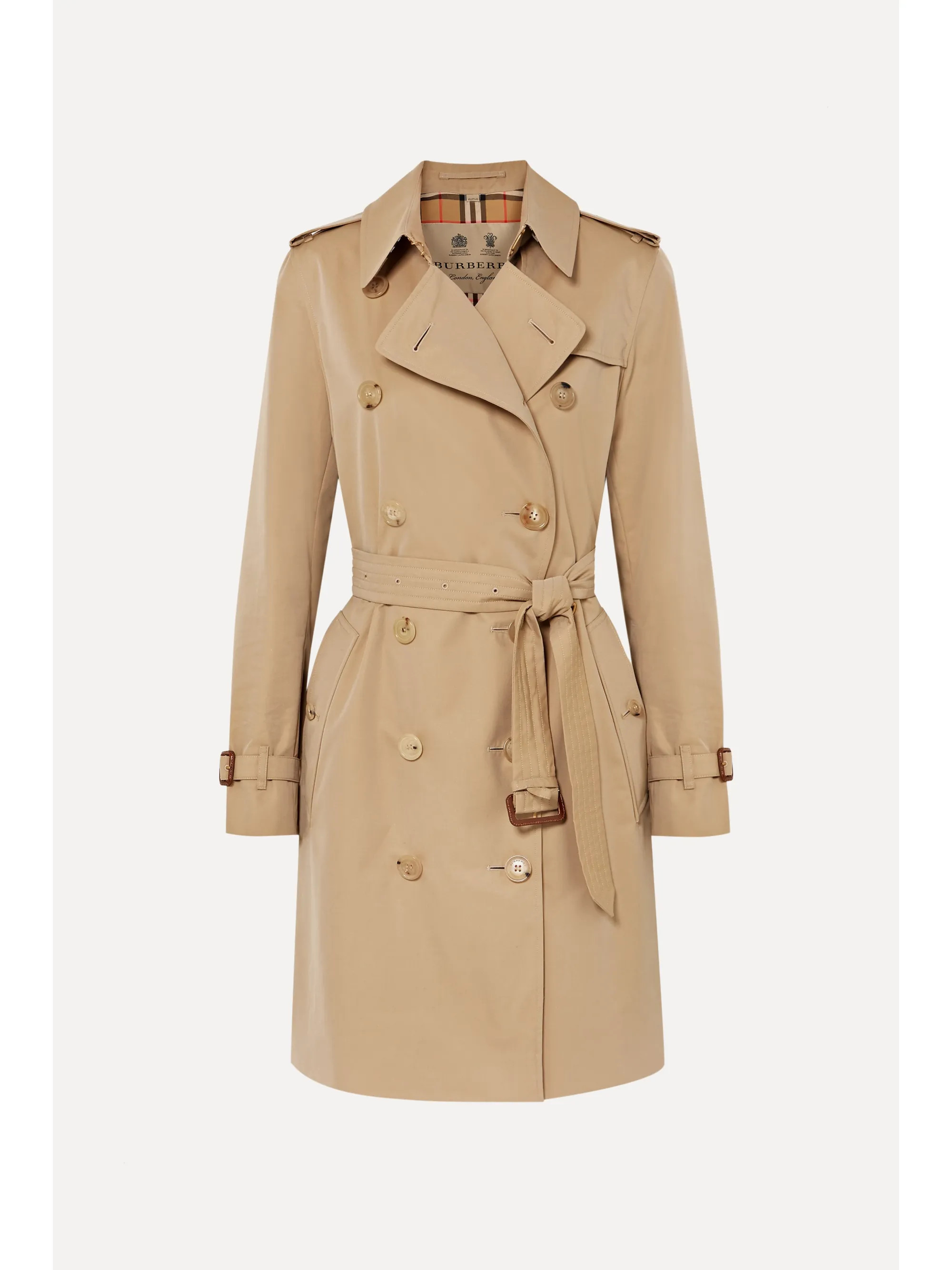 Beige The Kensington cotton-gabardine trench coat | Burberry | NET-A-PORTER | NET-A-PORTER (UK & EU)