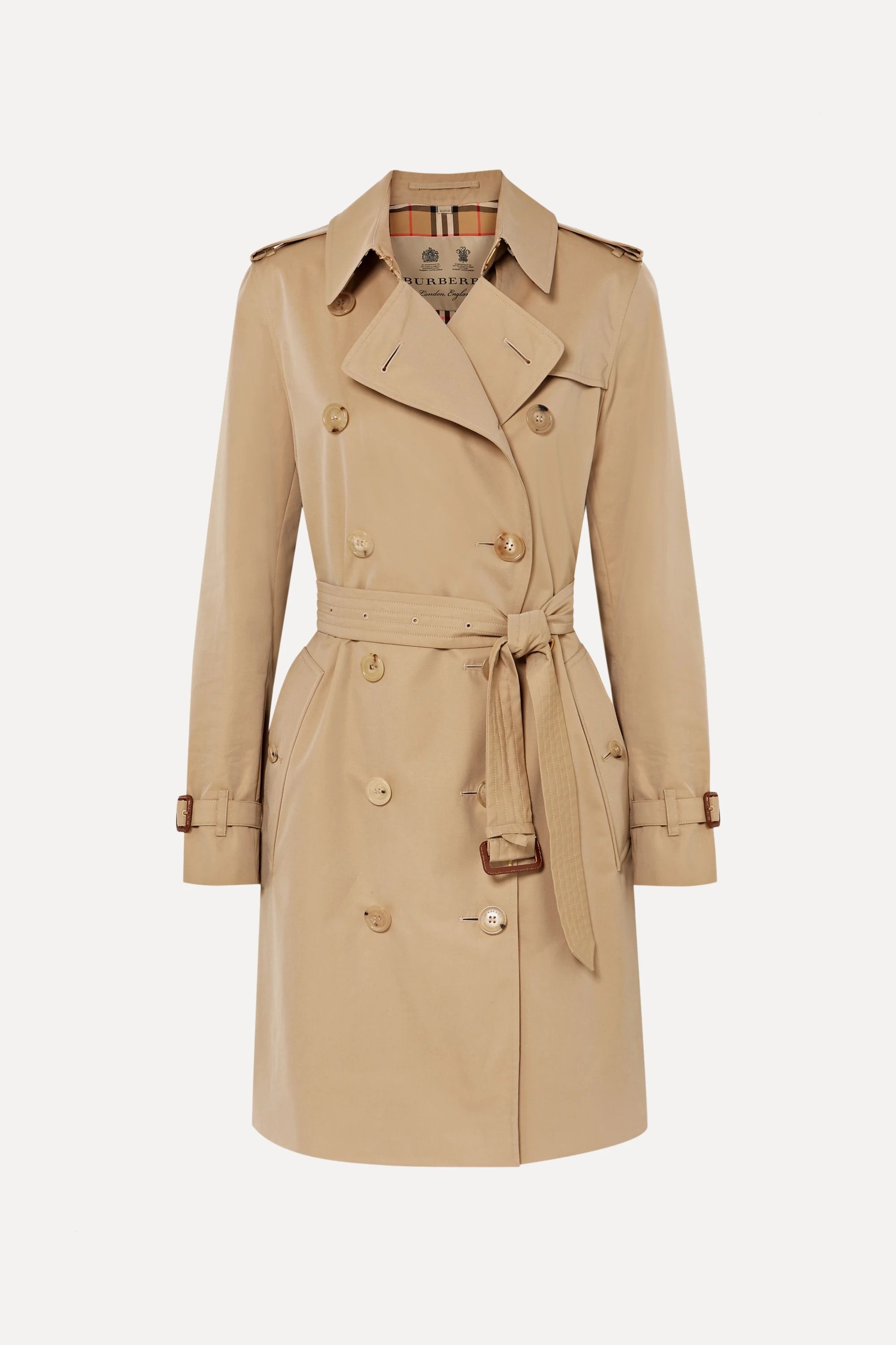 Beige The Kensington cotton-gabardine trench coat | Burberry | NET-A-PORTER | NET-A-PORTER (UK & EU)