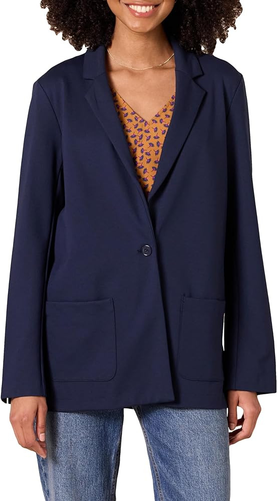 Amazon Essentials Women's Relaxed-Fit Soft Ponte Blazer | Amazon (US)