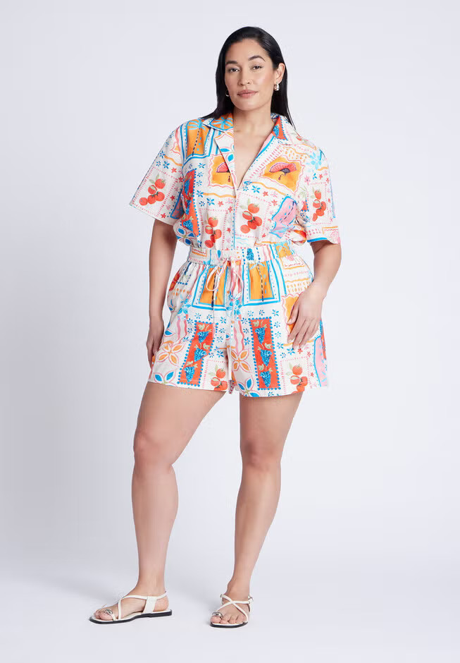 Pull On Printed Short | Eloquii