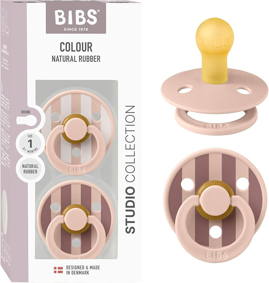 BIBS Pacifiers - Colour Studio 2 Pack | Round Nipple Baby Pacifier | BPA Free Natural Rubber Late... | Amazon (US)