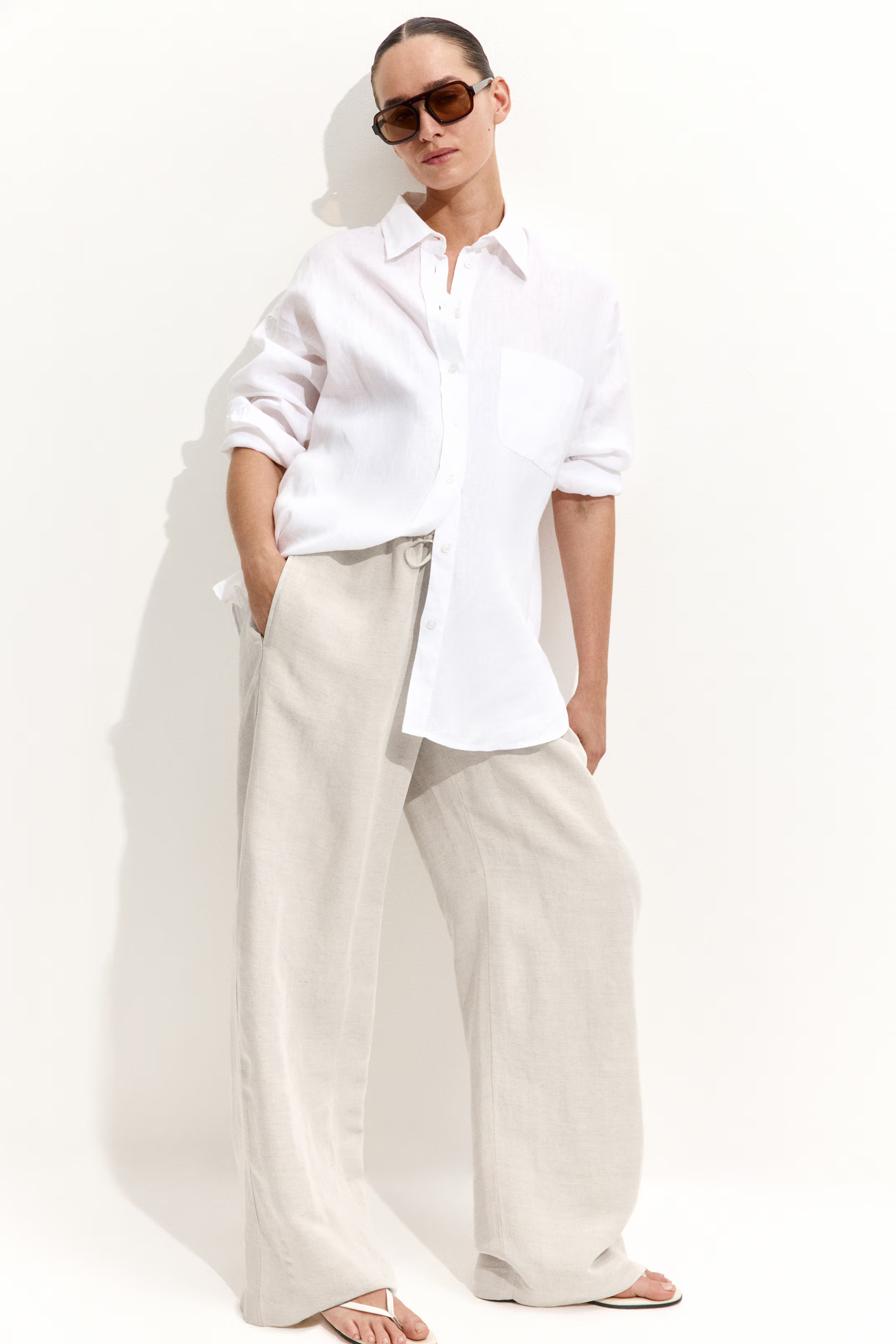 MAMA Before & After Linen-blend Pants | H&M (US + CA)