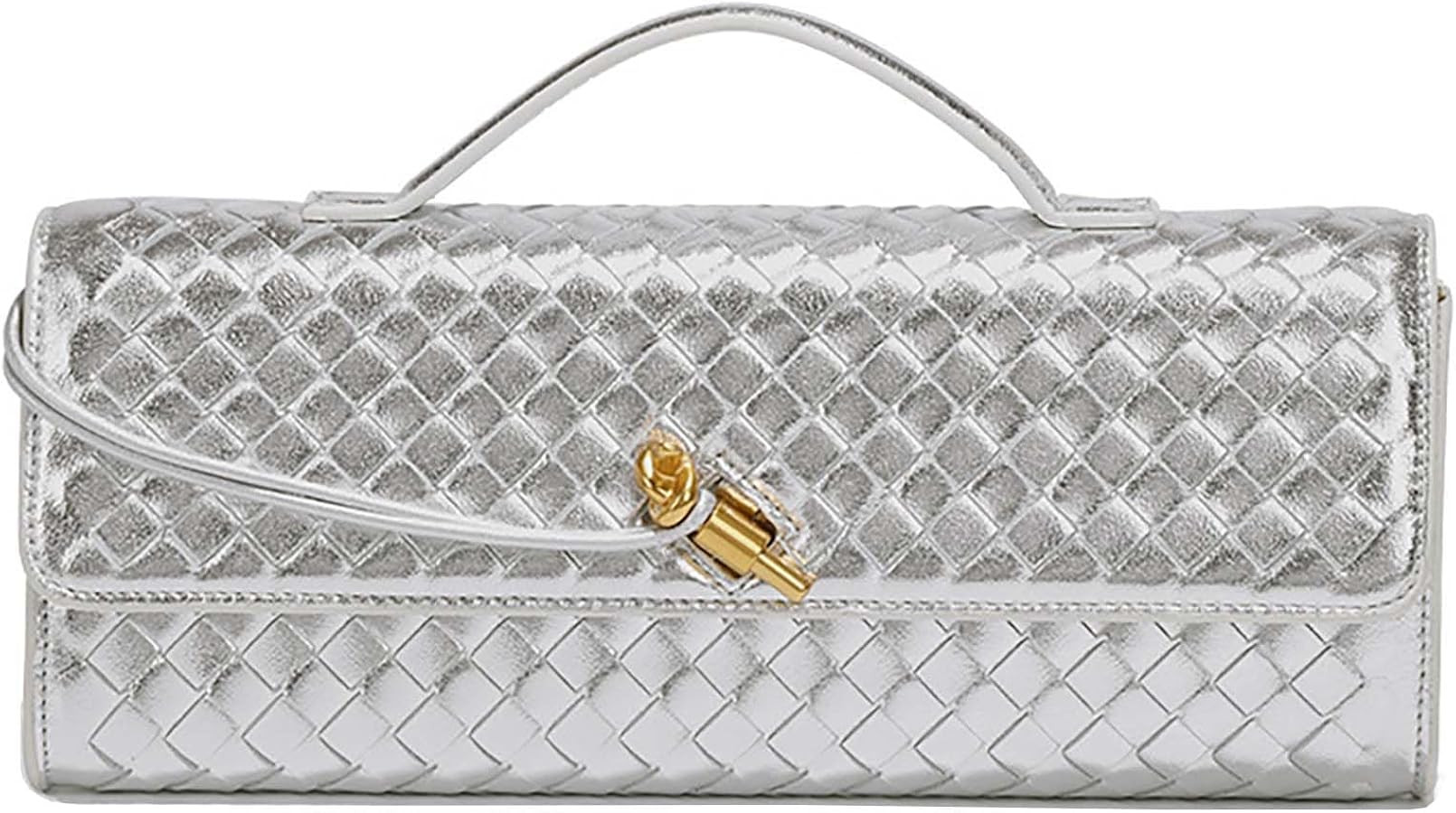 Woven Clutch Purses for Women Evening Bag Handmade Leather Shoulder Handbag Fashion Crossbody Pur... | Amazon (US)