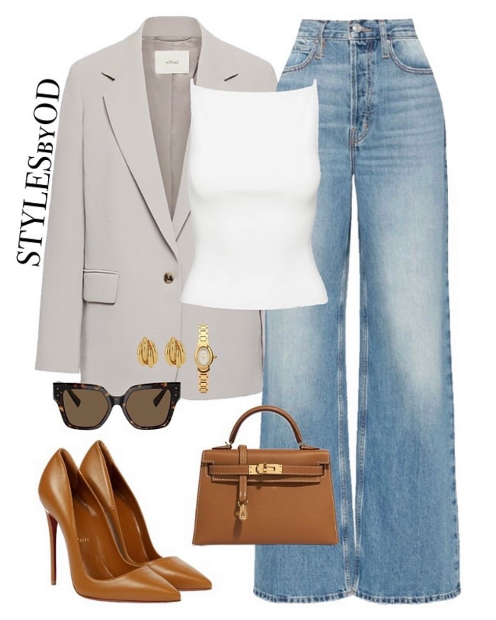 Smart casual and effortless workwear for Spring💼🤍

Basic everyday straight leg jeans, grey structured oversized blazer, pointed stiletto pumps in brown, corporate outfit for women, spring summer trends 2026


#LTKootd #LTKWorkwear #LTKSeasonal