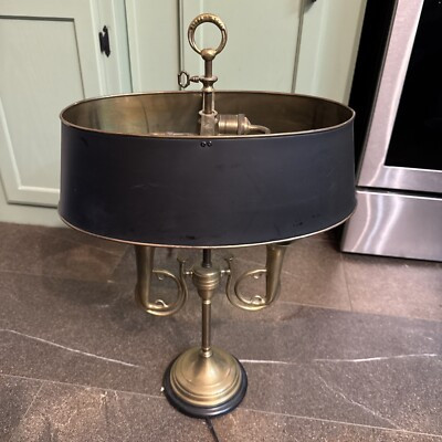 VTG French Horn Brass Bouillotte Metal Lamp Works But Needs Repair On Shade (HB)  | eBay | eBay US