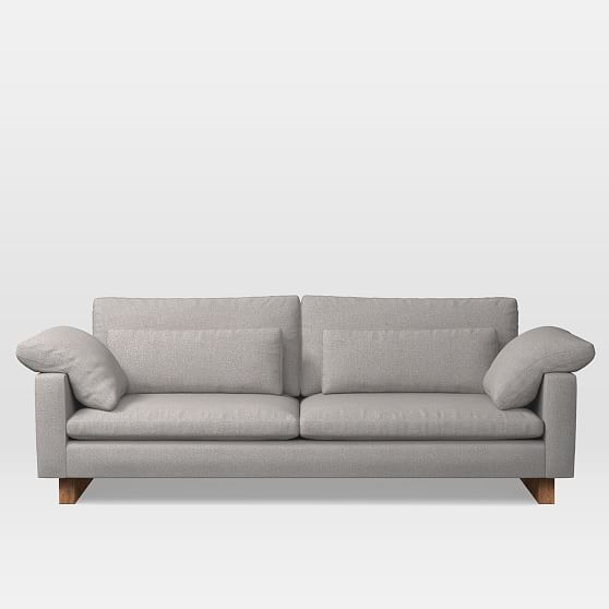 Harmony 92"" Sofa, Heathered Tweed, Cement | West Elm (US)