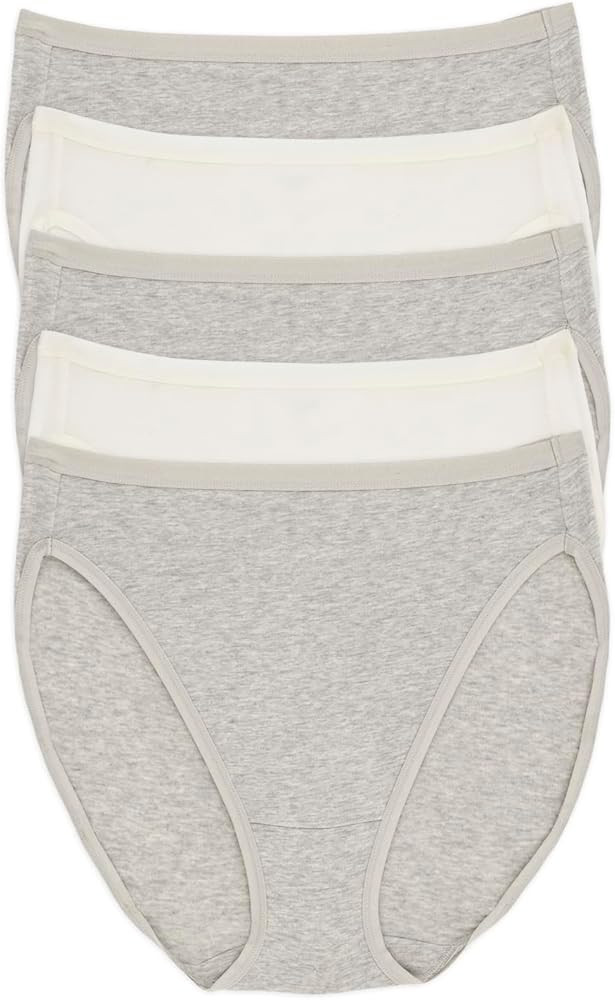 Felina Women's Organic Cotton Stretch Hi Cut Panty 5-Pack Underwear | Amazon (US)
