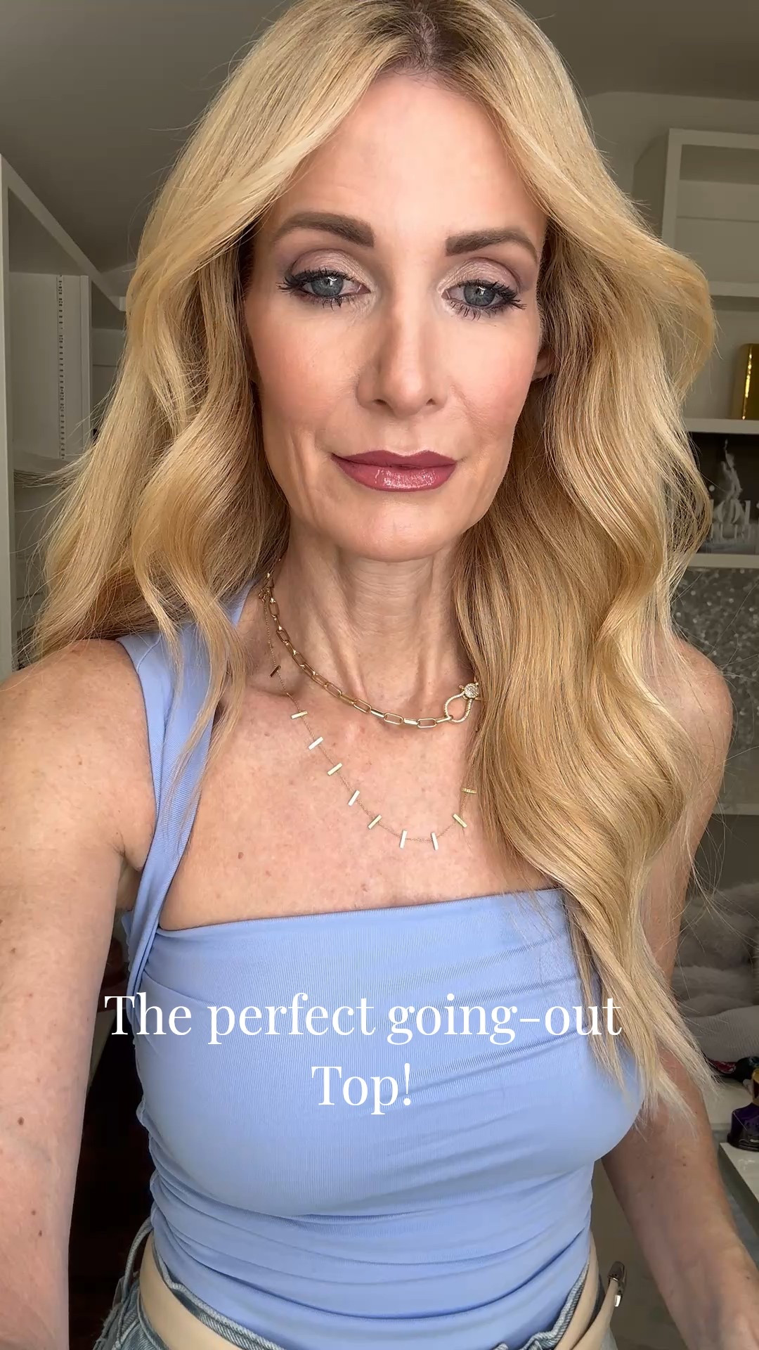 If you’re looking for the perfect going-out top, I just found the one. This Aritzia top looks like a bodysuit but it’s not (so much easier and still super flattering), and the periwinkle blue color is gorgeous for spring outfits. The soft fabric + ruching detail makes it feel elevated while still being super comfortable.

I styled it with my favorite Hudson high-waisted barrel jeans for that effortless, cool fit, then added a Trina Turk faux fur jacket to take it full-on winter night out glam. Just grab a silver bag and you’re ready for dinner, drinks, or a fun girls night.

I’m wearing an XS in the top and a 24 in the jeans — both fit TTS. 

 #LTKootd #LTKSeasonal #LTKOver40