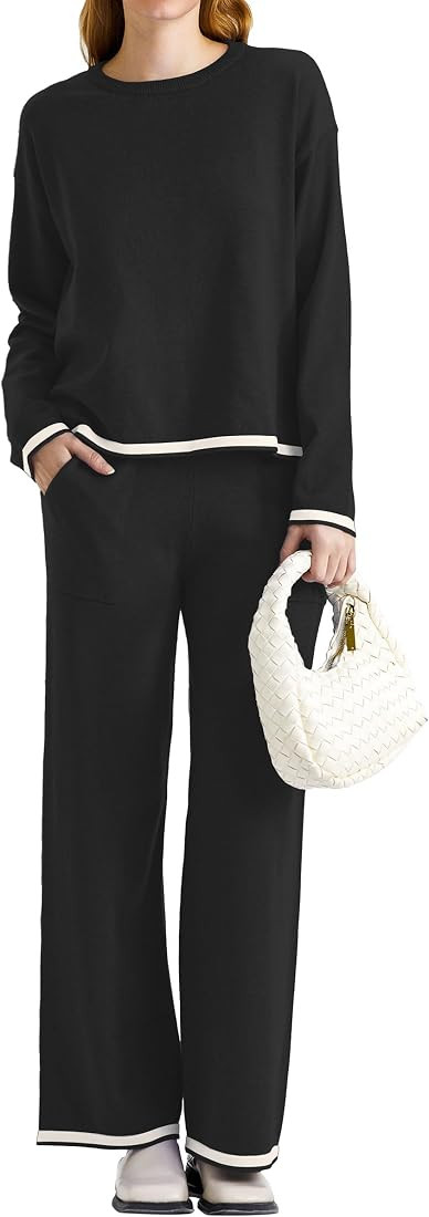 SuperPrity Women Sweater Set 2 or 3 Piece Outfits Short/Long Sleeve Knit Pullover Tops High Waist... | Amazon (US)