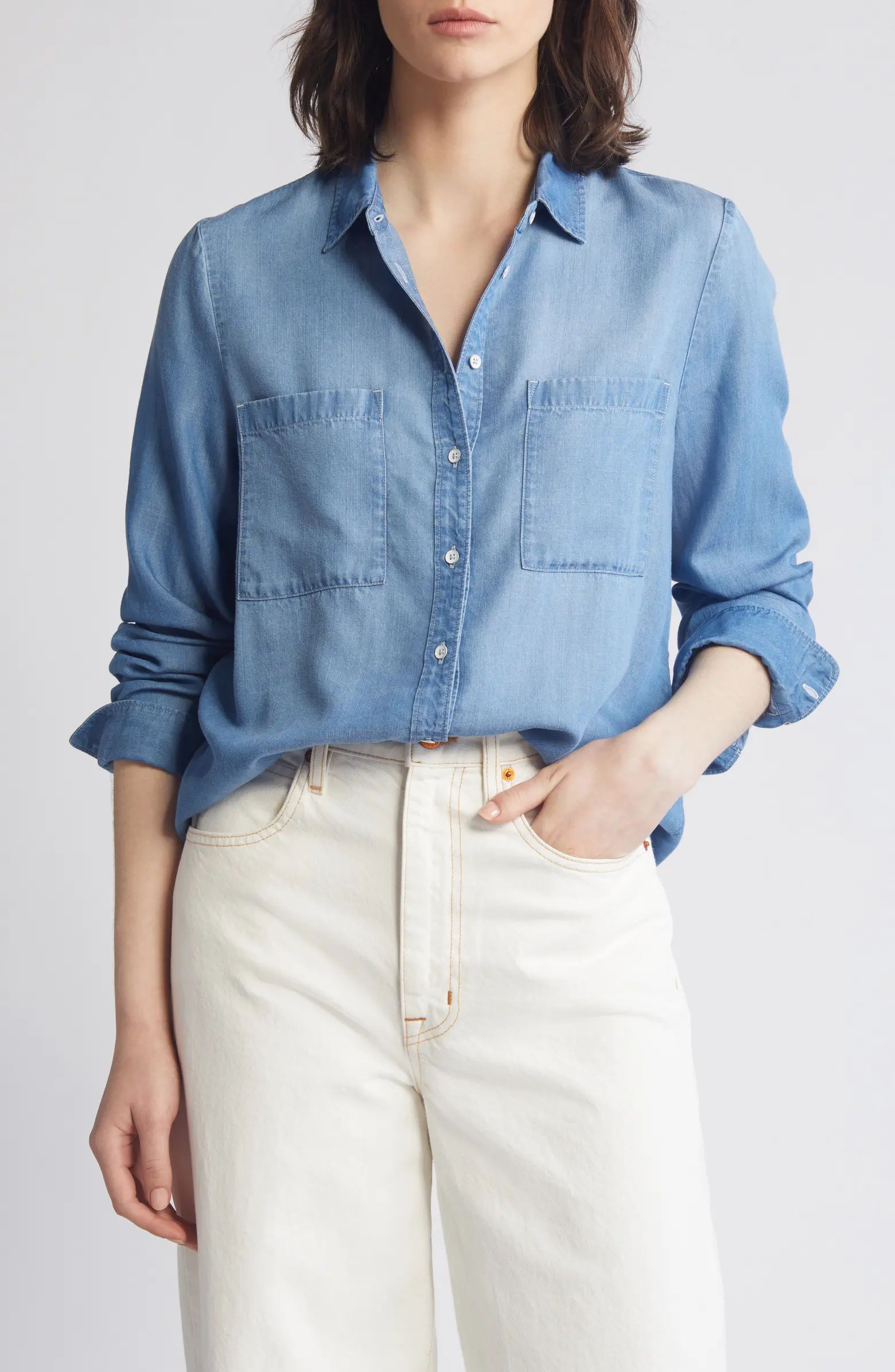 Caslon® Chambray Button-Up Shirt | Nordstrom | Nordstrom