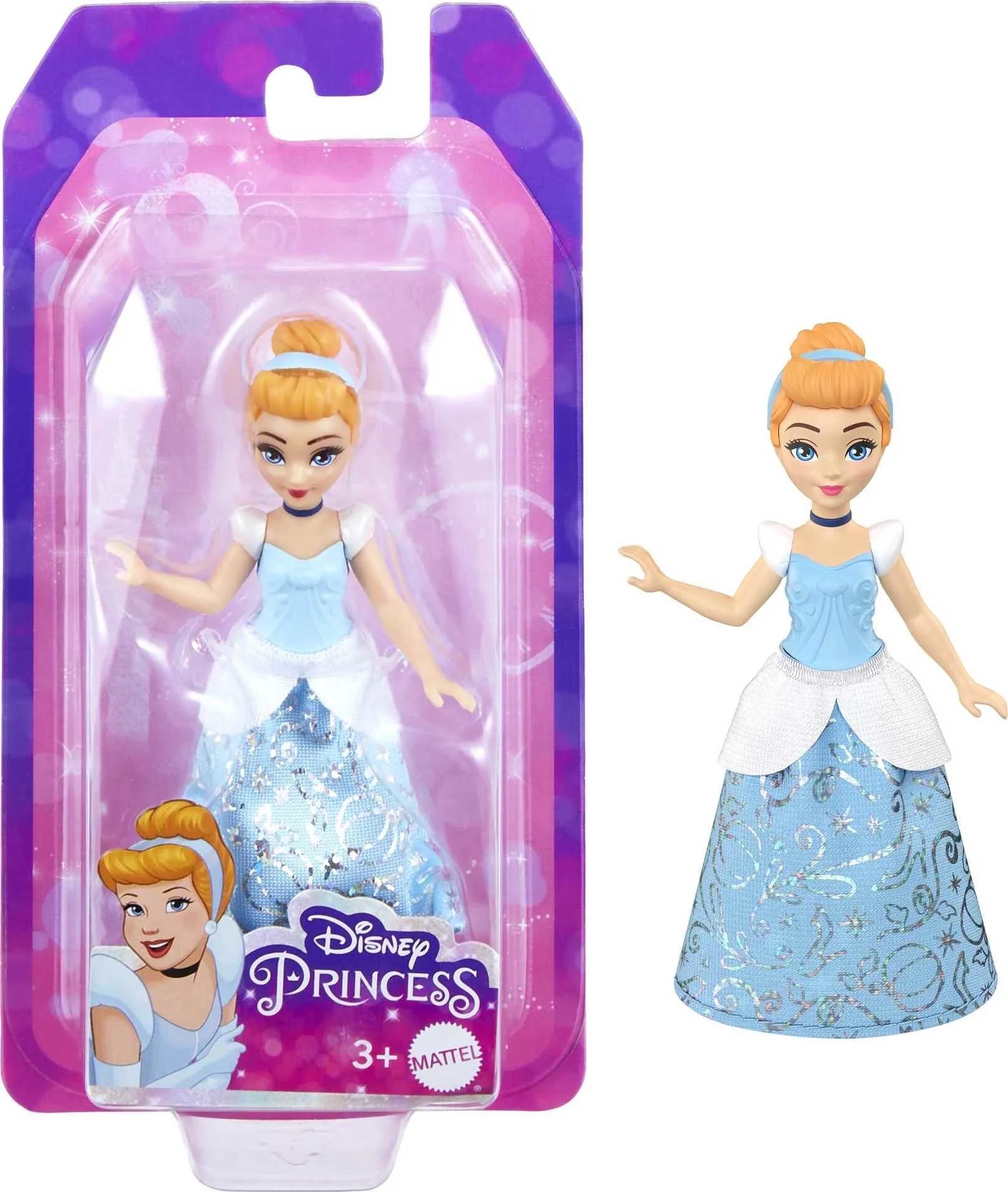 Disney Princess Cinderella Small Doll, Blonde Hair & Blue Eyes, Signature Look with Blue Gown | Walmart (US)