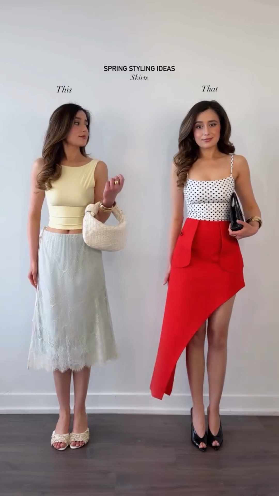 How stunning is the lace scarf hack! Love the red asymmetric skirt with polka dot for a striking look and the butter yellow top for more romantic daytime styling. The deep rose top is STUNNING! Love pairing white denims and pants for an easy breezy summer look. The tops are on sale so make sure to get team for an effortless summer styling! 

Which side won? Let me know in the comments ⬇️

#ootd #stylingtips #fashionhacks

#LTKsummer #LTKdresses #LTKtravel