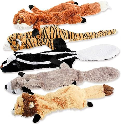 Dog Squeaky Toys, No Stuffing Plush Dogs Chew Toy for Small Medium Large Breed Chewer Stuffless S... | Amazon (US)