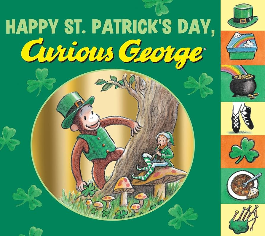 Happy St. Patrick's Day, Curious George Tabbed: A Board Book with George In a Lively Celebration ... | Amazon (US)