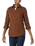 Amazon Essentials Women's Classic-Fit Long-Sleeve Lightweight Plaid Flannel Shirt | Amazon (US)