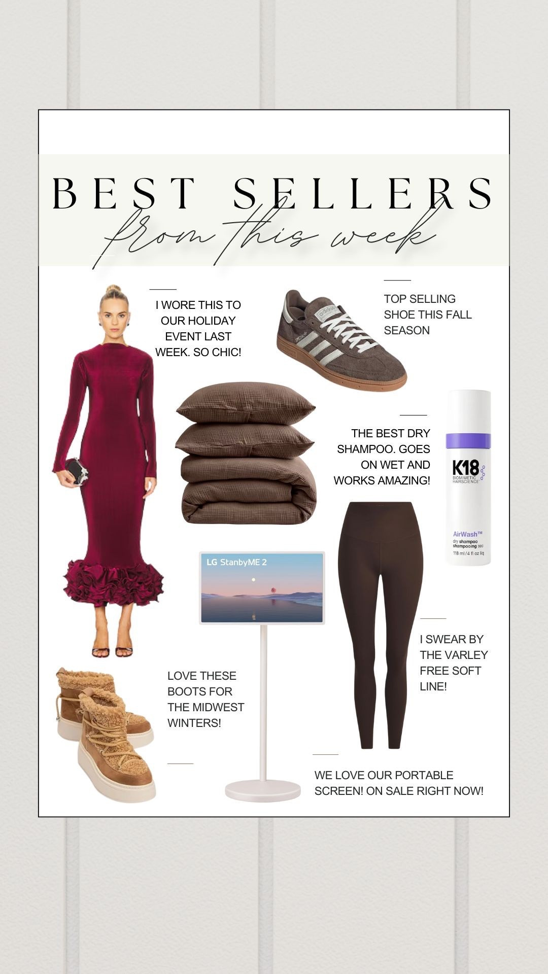 This week’s top sellers! You guys absolutely loved the dress I wore to our formal holiday party last week! Such a fun and flirty style. A mix of other fashion I’m loving, cozy bedding, and technology favorites all made the top 7! 

#LTKHoliday #LTKHome