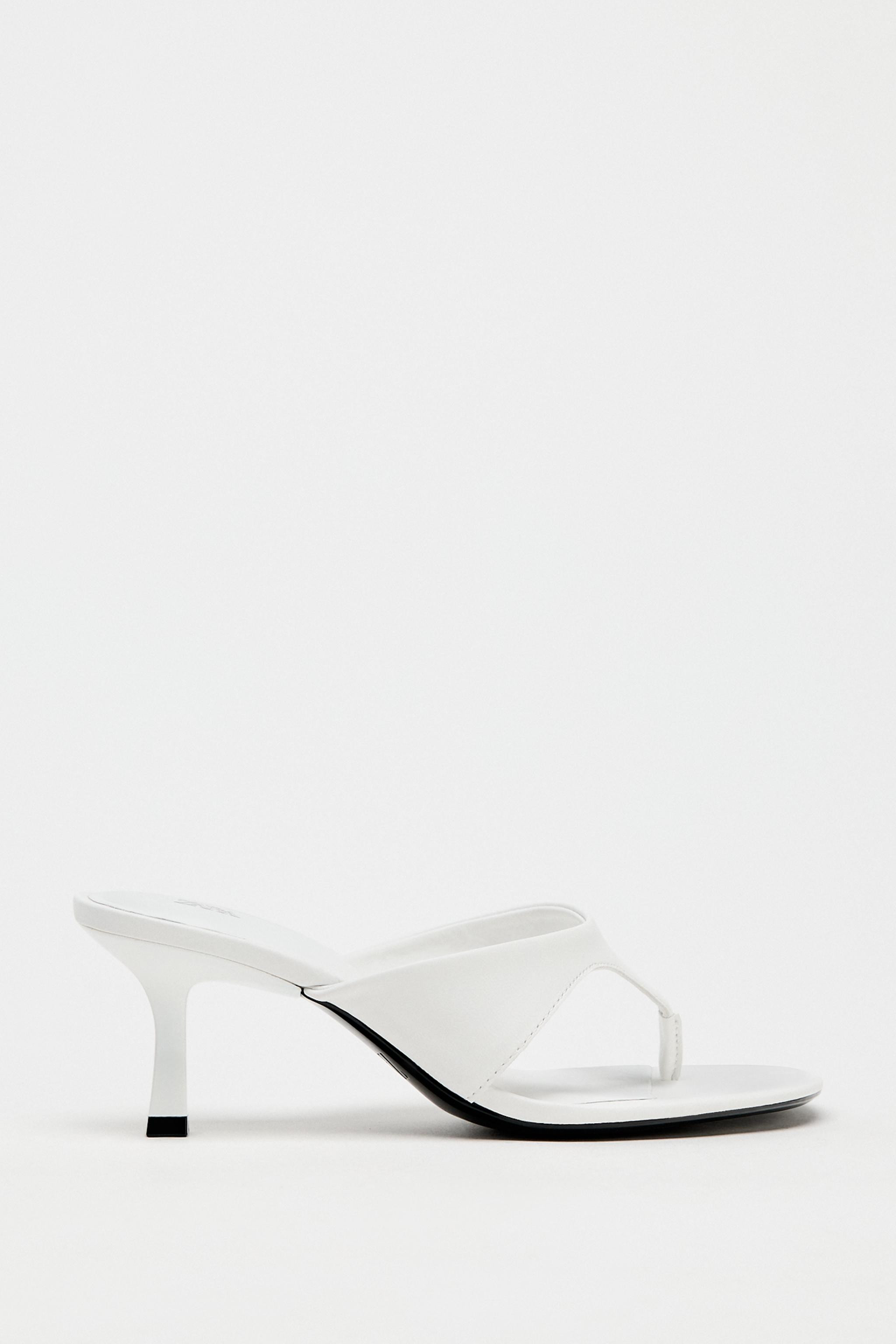 LEATHER HEELED SANDALS | Zara UK